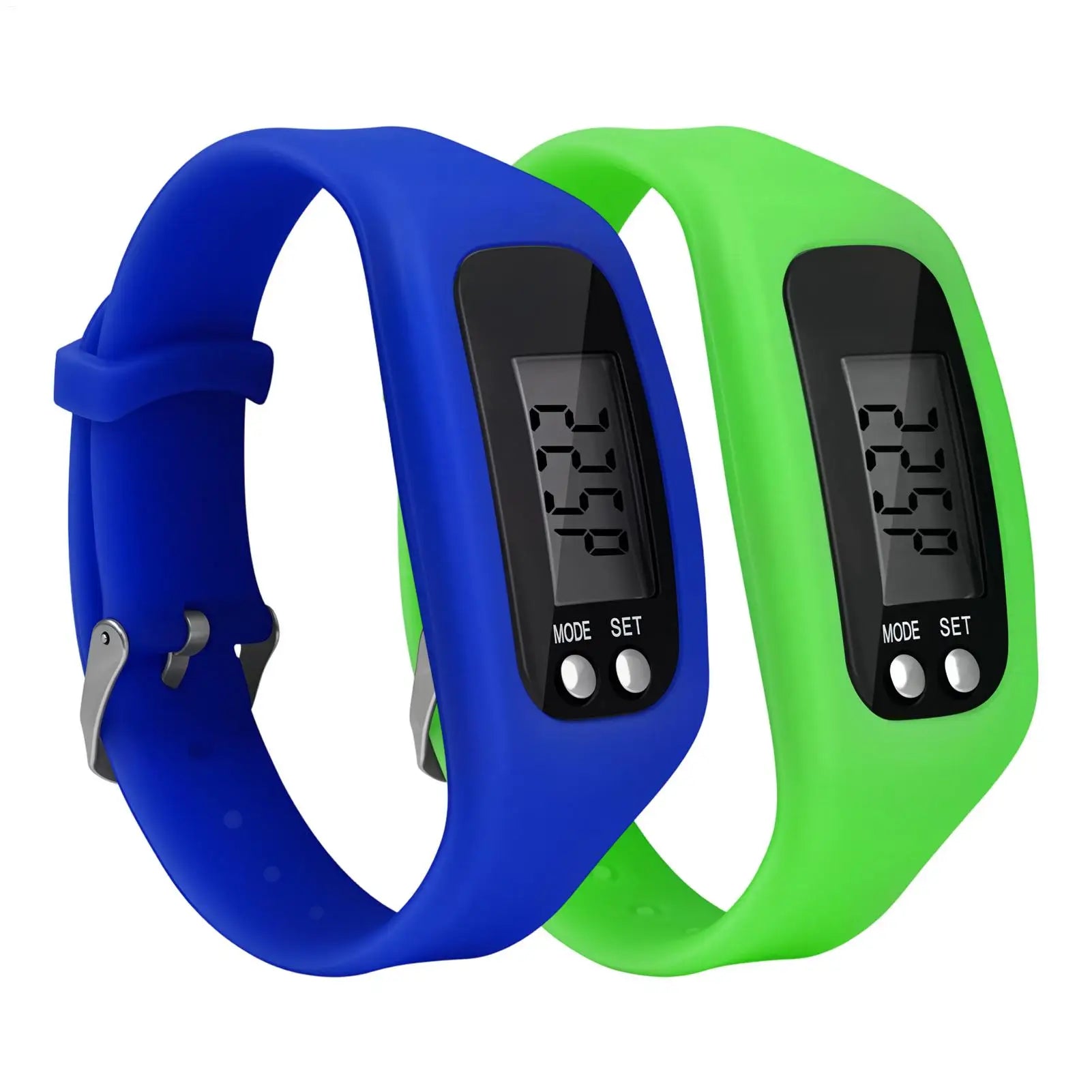 Pedometer Bracelet Step Trackers Watch Silicone Wristband Large LCD