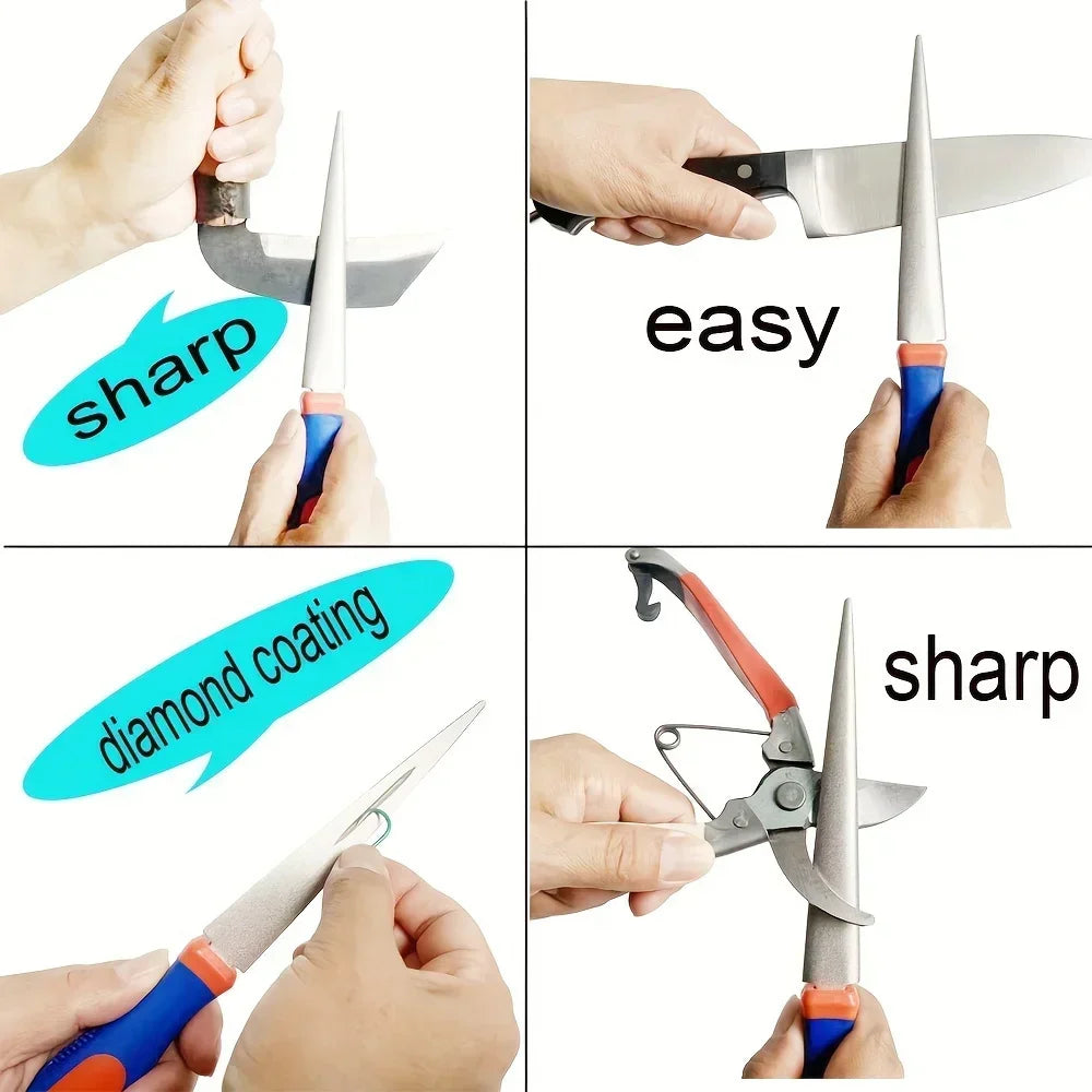 Double-Sided Diamond Sharpening Stone – Flat & Curved Knife Sharpener