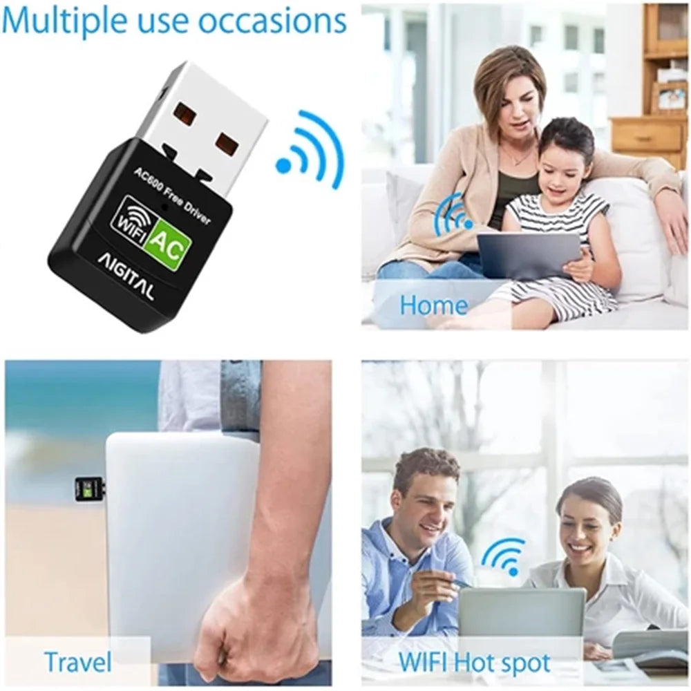Kacool USB Wifi Bluetooth Adapter 600Mbps Dual Band 2 4 5Ghz Wireless Zpaxo