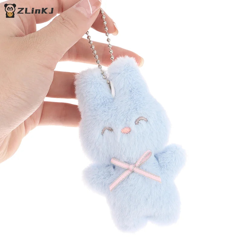 ▶1PCS Cute Rabbit Plush Keychain Cartoon Bunny Pendant Soft Stuffed Doll for Kids Backpack Bag Decorative Toy Zpaxo