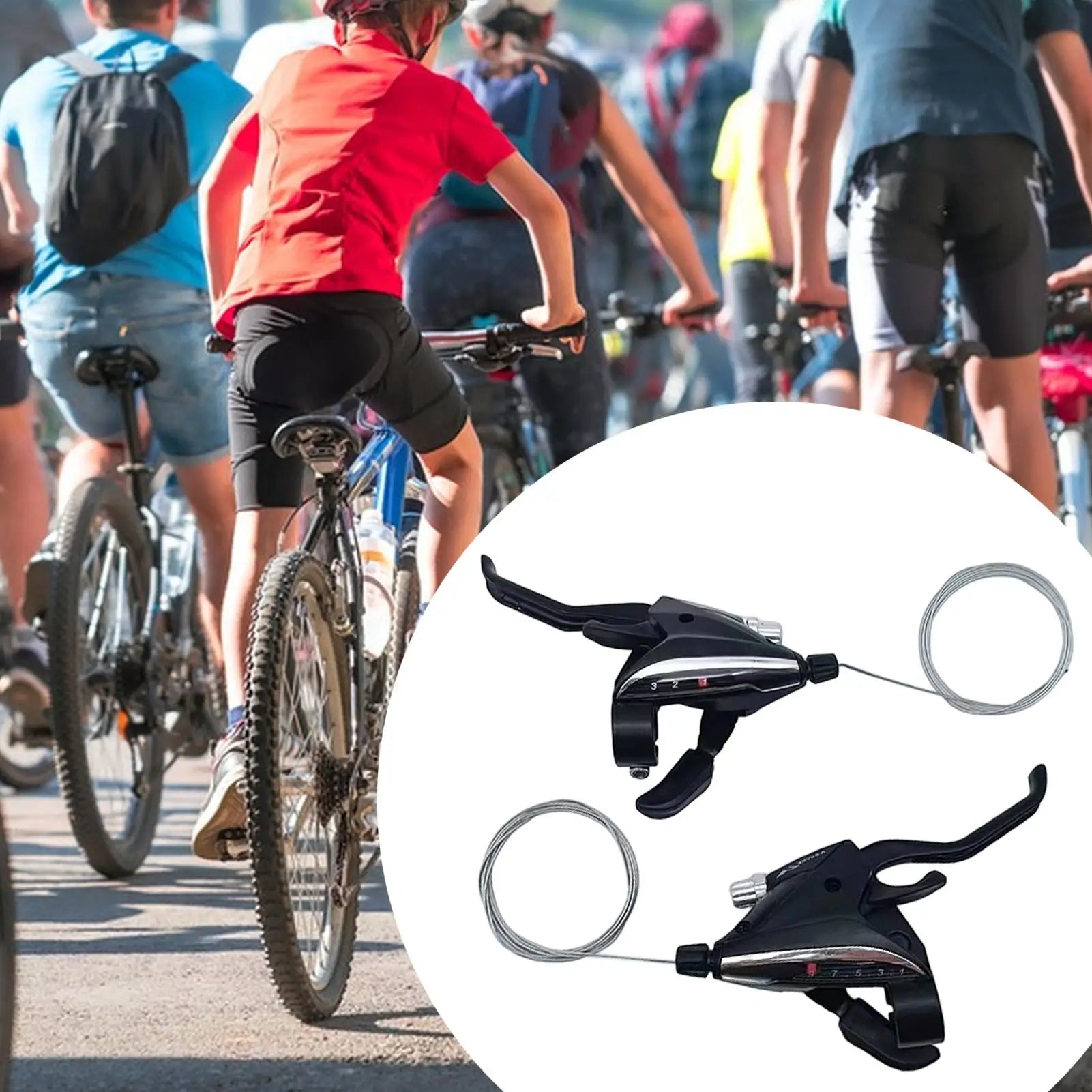Mountain Cycling Gear Shifter 3x9 Speed Thumb Replacement Parts 1 Pair Left Right Bike Shifter for Road Folding Trail Riding Zpaxo