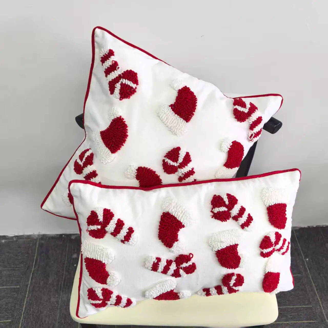 Canvas Tufting Pillow Cover Sofa Decoration Xmas Home Chair Cushion Zpaxo