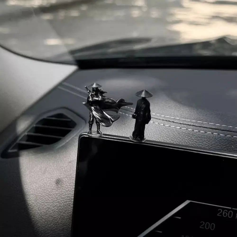6Pcs/set Creative Mini Chinese Swordsman Figure Exquisite Ancient Car Statue Ornament Cartoon Swordsman Miniatures Office Zpaxo