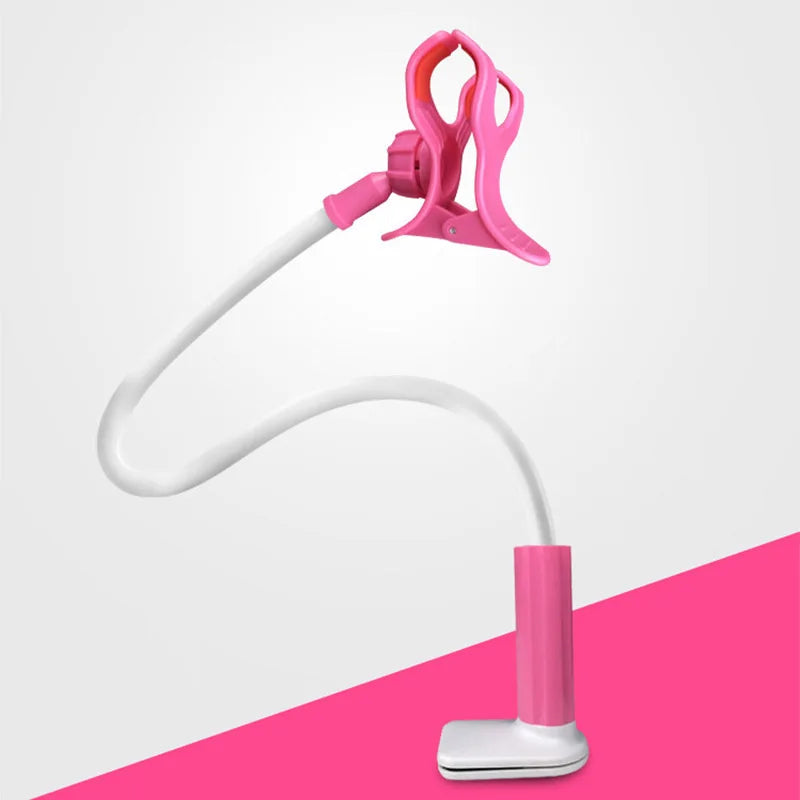 Universal 360° Phone Holder Stand Portable Flexible Lazy Bed Desktop Bracket Desk Mount Stand Base For iPhone Samsung Cell Phone Zpaxo Pink