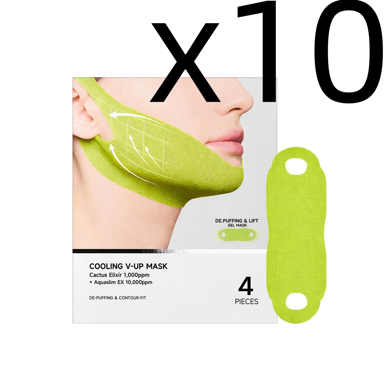 Centella Asiatica Face Lifting Mask – Firm & Contour Skin Face Lifting Mask Zpaxo 4pcs Boxed X 10PCS