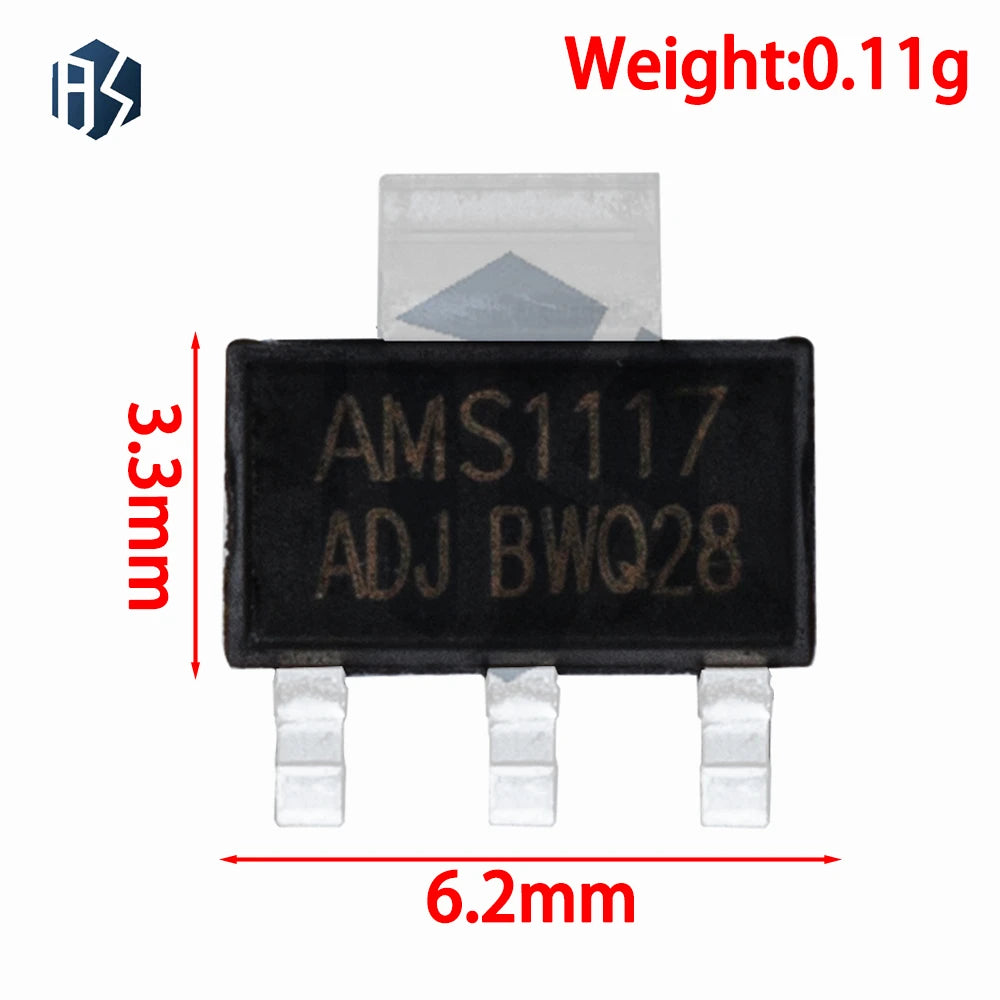 70pcs = ‌AMS1117 Voltage Regulator Kit - 10-Piece Multi-Output Set (ADJ, 5.0V, 3.3V, 2.5V, 1.8V, 1.5V, 1.2V Zpaxo