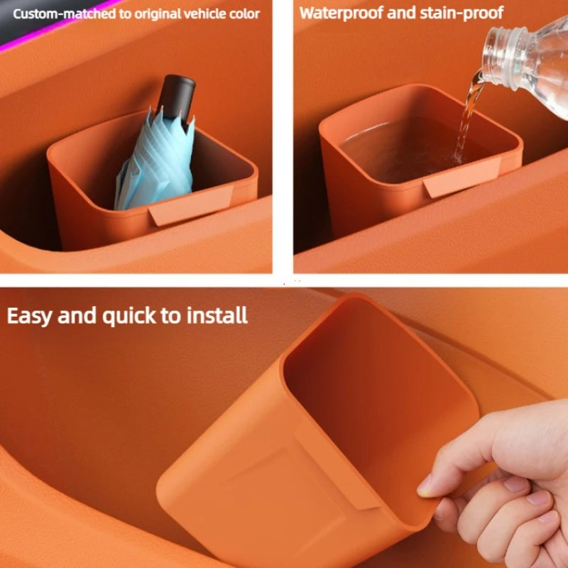 Silicone Car Door Storage Box – Trash Can & Umbrella Organizer