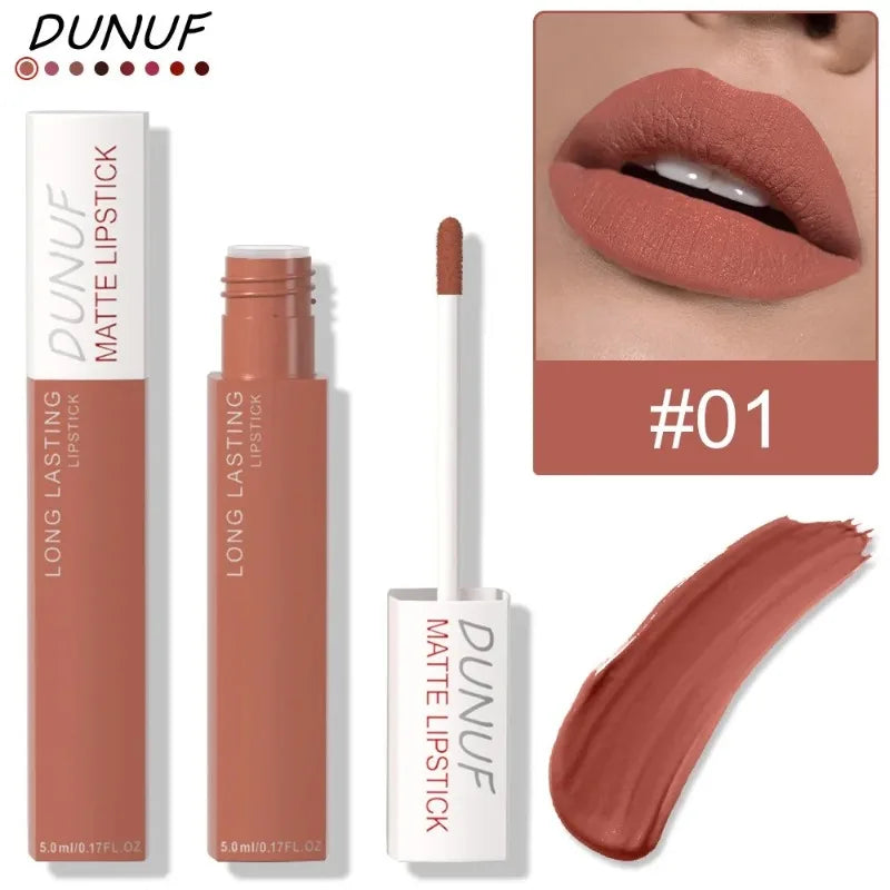 Matte Lipstick Non Stick Cup Red Nude Waterproof Long Lasting Liquid