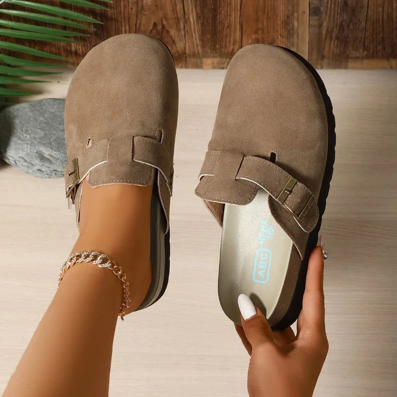 Summer 2026 Round Closed Toe Women's Vintage Comfortable Mid Heel Zpaxo