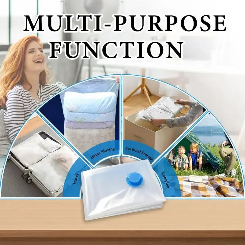 Vacuum Bag for Clothes, Air Vacuum Bag with Pump, Travel Essentials, Space Saver Bags for Comforters Blankets Storage Organizer Zpaxo