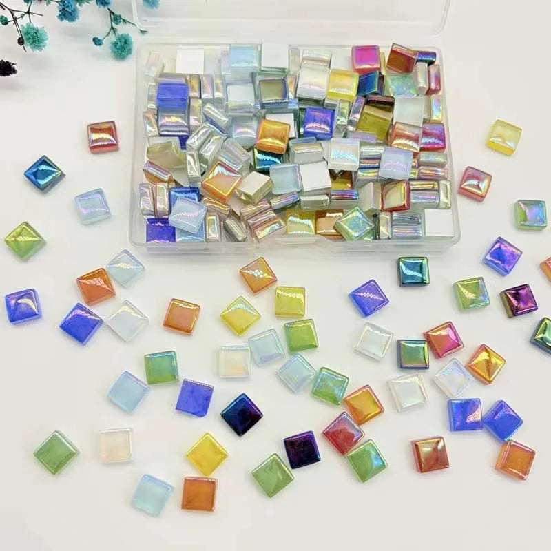 150-Piece Square Glass Mosaic Tiles – Crystal DIY & Decor Glass Mosaic Tiles Zpaxo
