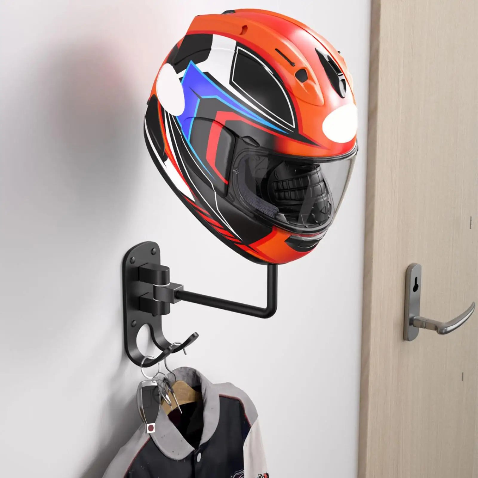 Helmet Wall Mount Skull Shape Hat Rack Decorative Wall Mount Helmet Display Holder for Garage Entryway Bedroom Women Men Party Zpaxo