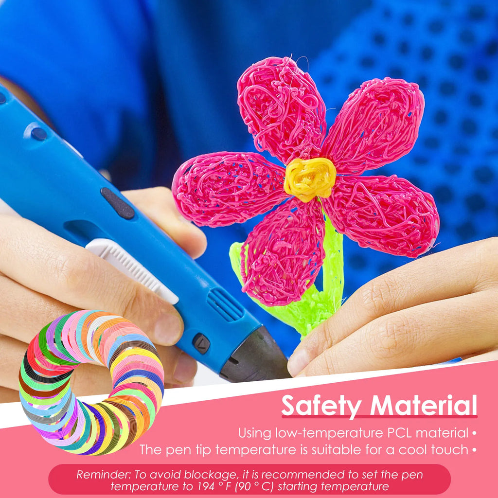 3D Pen Filament Refills 40 Colors 3D Printer PLA 1.75 mm Filament 5M For MYNT3D SCRIB3D PIKA3D 3D Pen 1.75mm 3D Prining Pens Zpaxo