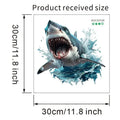 30*30cm PVC Sticker 3D Shark Wall Decal Waterproof Self-Adhesive Sticker For Bathroom & Bedroom Decor Zpaxo Blue