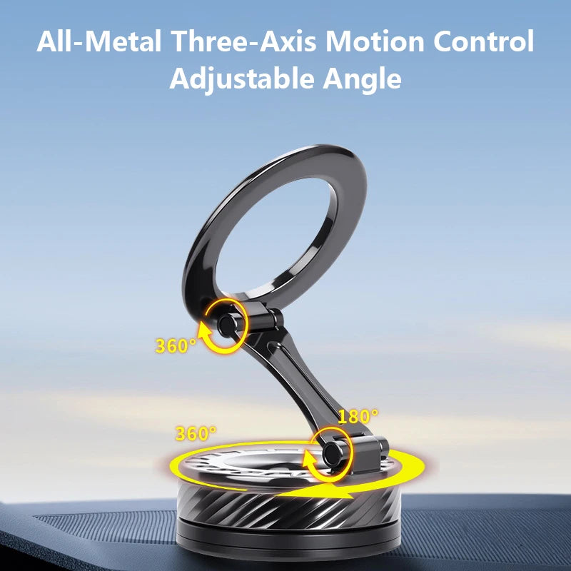 Magnetic Vacuum Adsorption Phone Car Holder Foldable 360 Rotation
