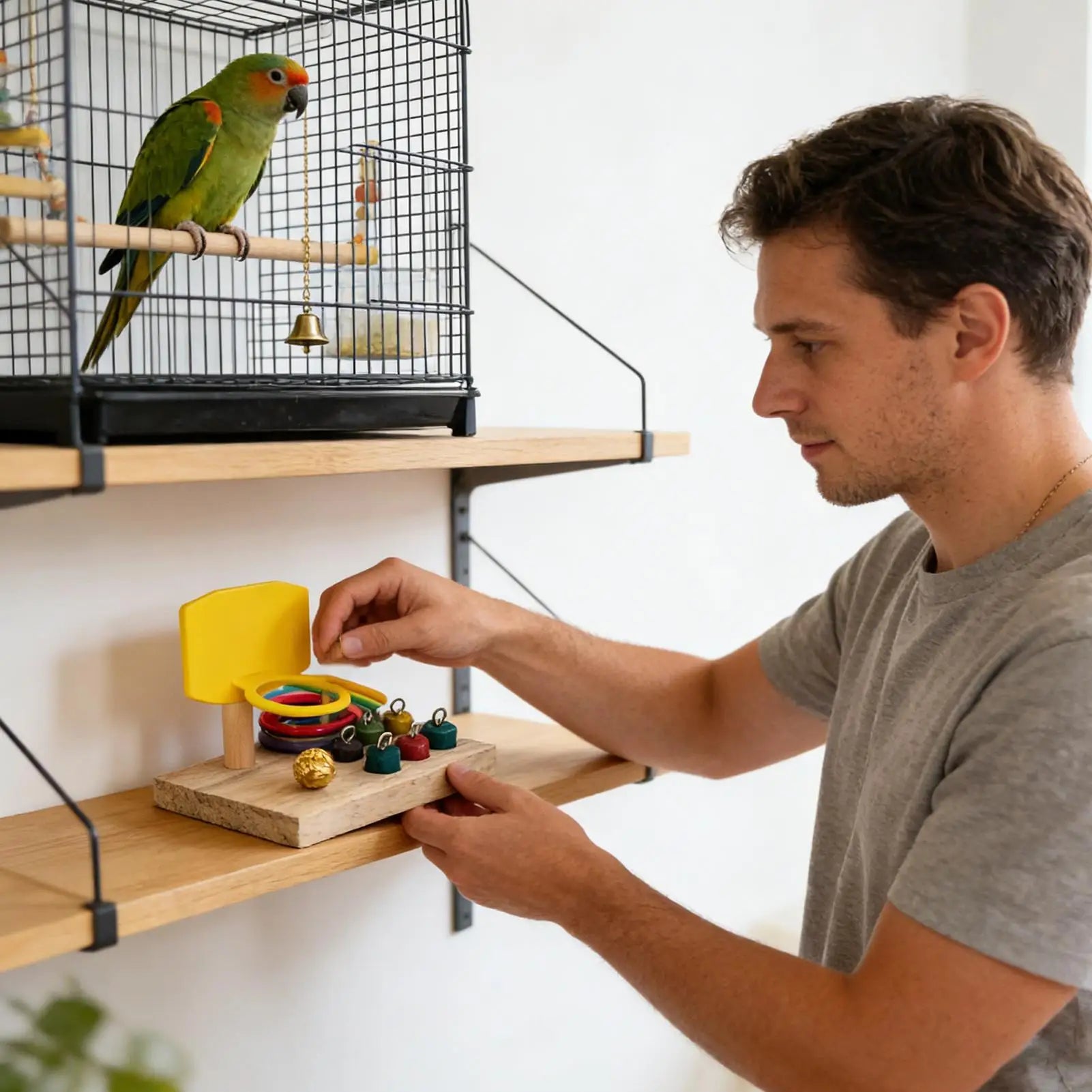 Bird Training Toys Brain Development Parakeets Play Gym Parrot