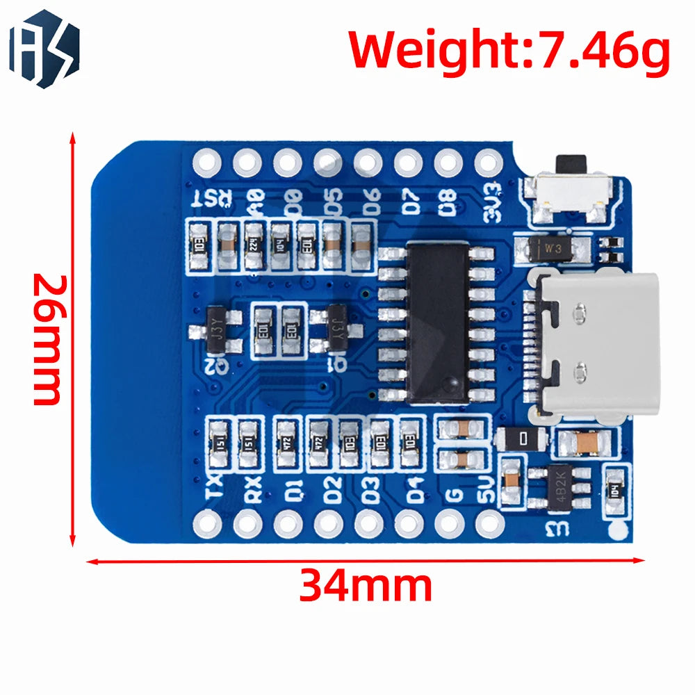 Wemos D1 Mini Wifi Board ESP8266 ESP-12F Module Type-c Micro USB Zpaxo