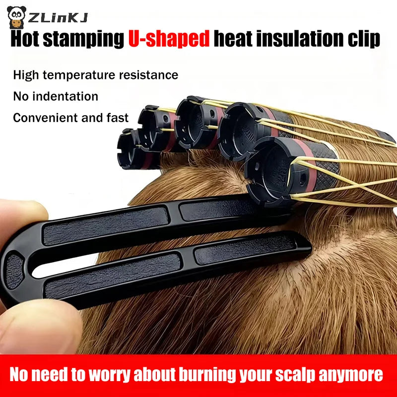 ▶6/12Pcs U-shaped Insulation Clip High Temperature Salon Hair Perming Barber Perm Hair Pad Curly Accessory Styling Tools Zpaxo