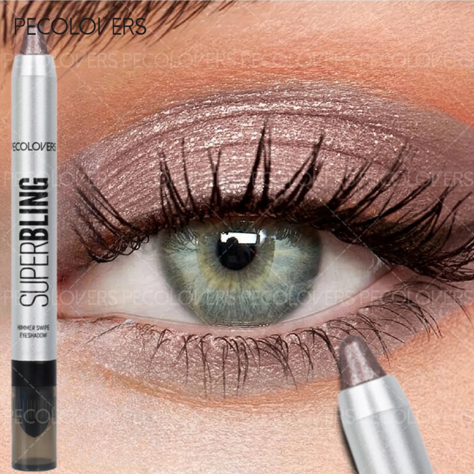 1PC Waterproof Shimmering Eyeshadow Pencil Stick,Lasting Glitter Shimmer,Double-Ended Eye Shadow Pen ,WIth Cotton Head Brush Zpaxo
