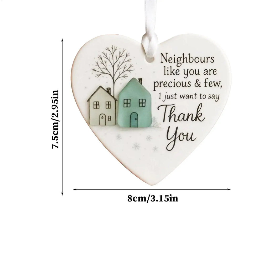 Thank You Neighbor Heart Shaped Ornament 2D Acrylic Appreciation
