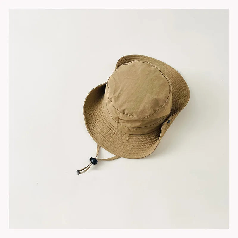 Big brimmed children's fisherman hat men's and women's breathable sun protection outdoor camping fishing western cowboy hat Zpaxo dark khaki