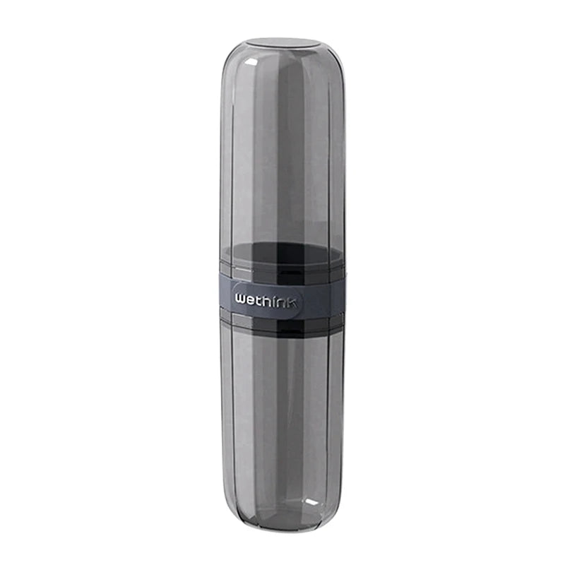 Portable Mouthwash Cup Toothpaste Storage Box Toothbrush Storage Box Toiletry Set Travel Supplies Portable Toothbrush Cup Zpaxo Gray