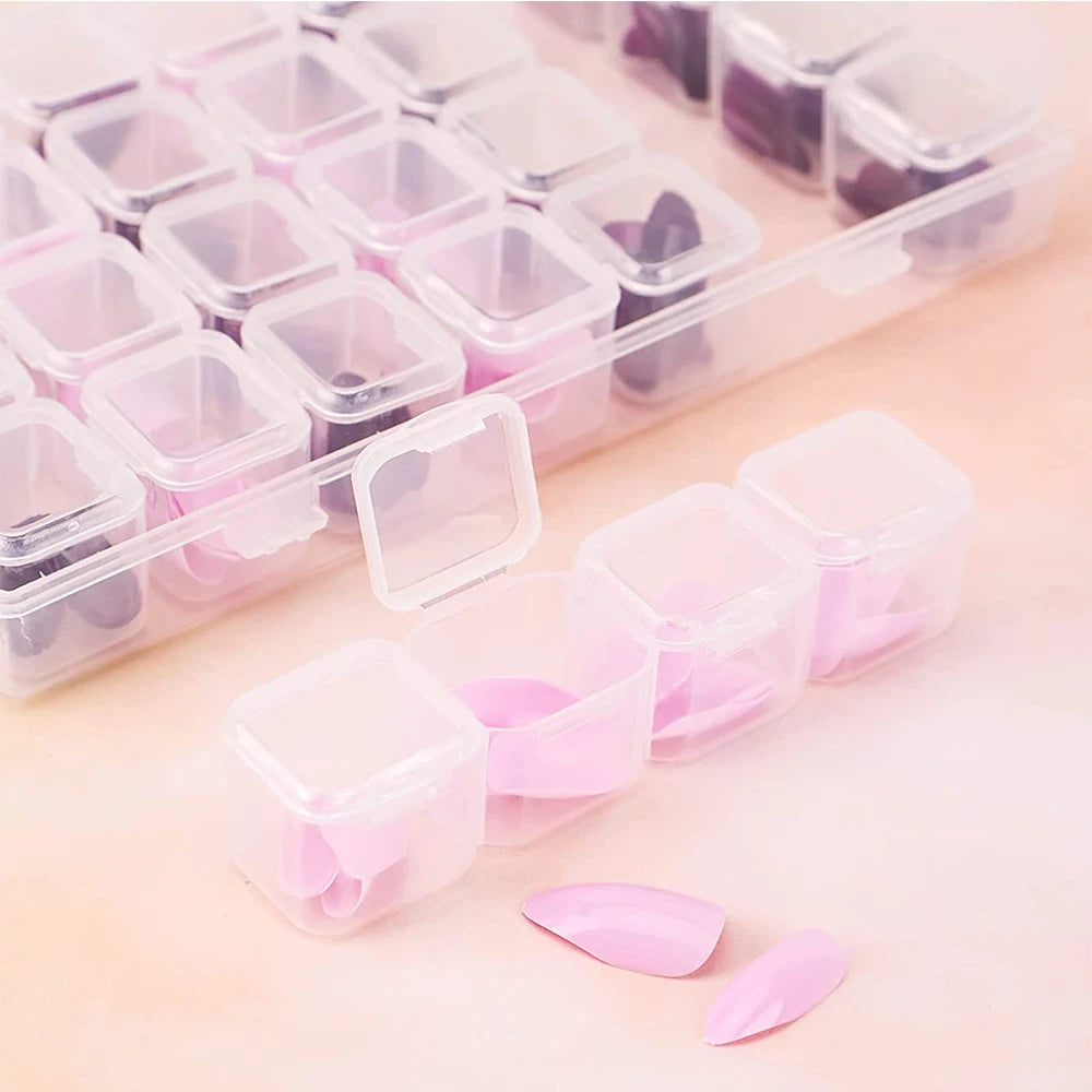 28/56 Girds Plastic Storage Box Jewelry Beads Diamond Painting Nail Art Storage Container Case Zpaxo