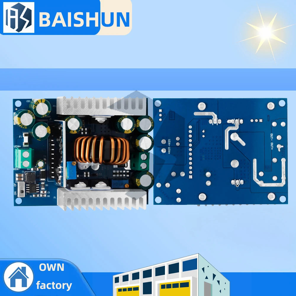 DC-DC 12-95V to 2-90V Buck Converter: 18A 500W Adjustable – Power Supply, LED Driver & 12V Compatible Zpaxo Default Title