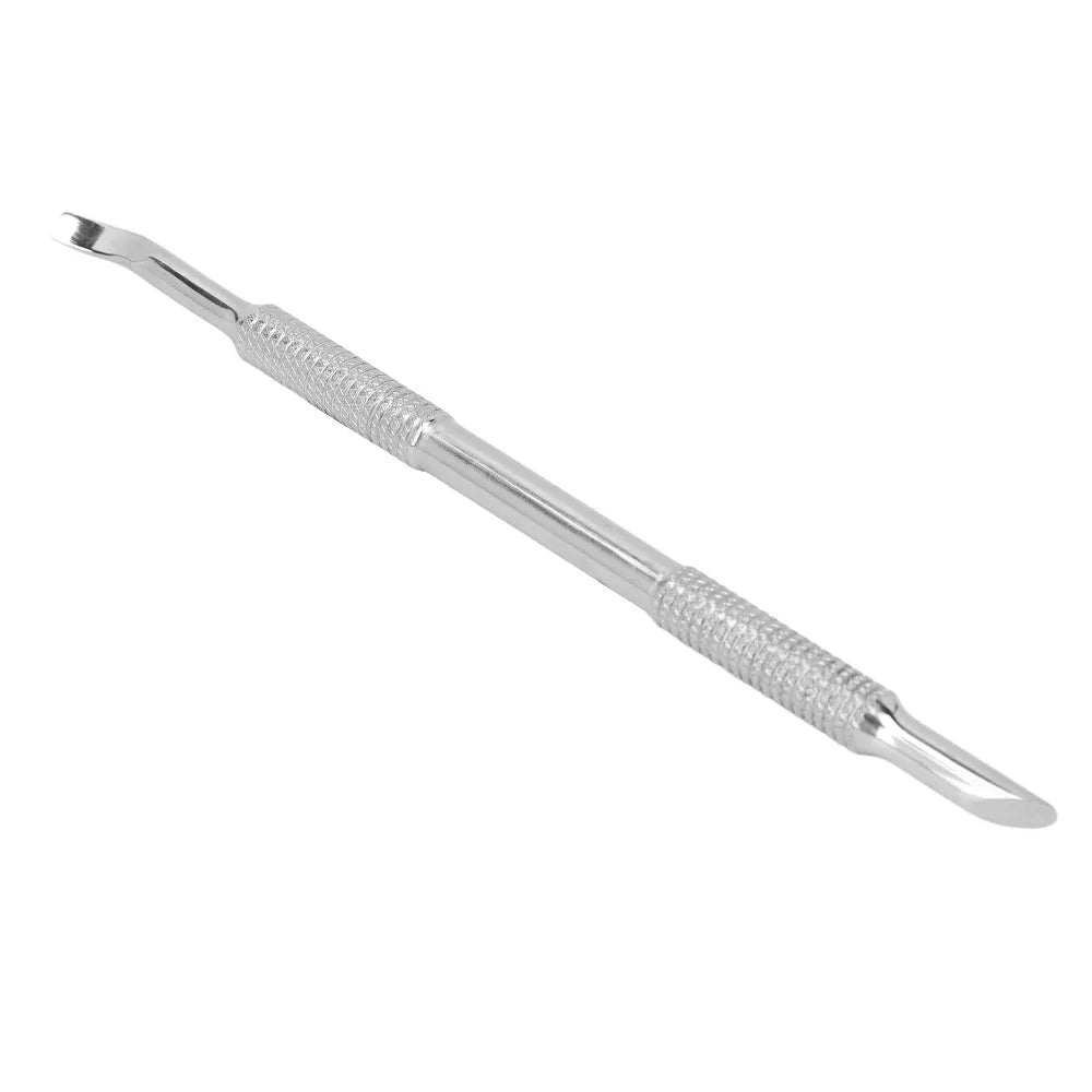 Stainless Steel Double Ended Cuticle Pusher Beveled Bent Blade Zpaxo
