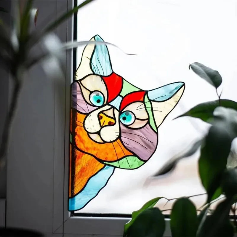 Waterproof Moisture-proof Glass Film Cat Peeping Design Self-adhesive