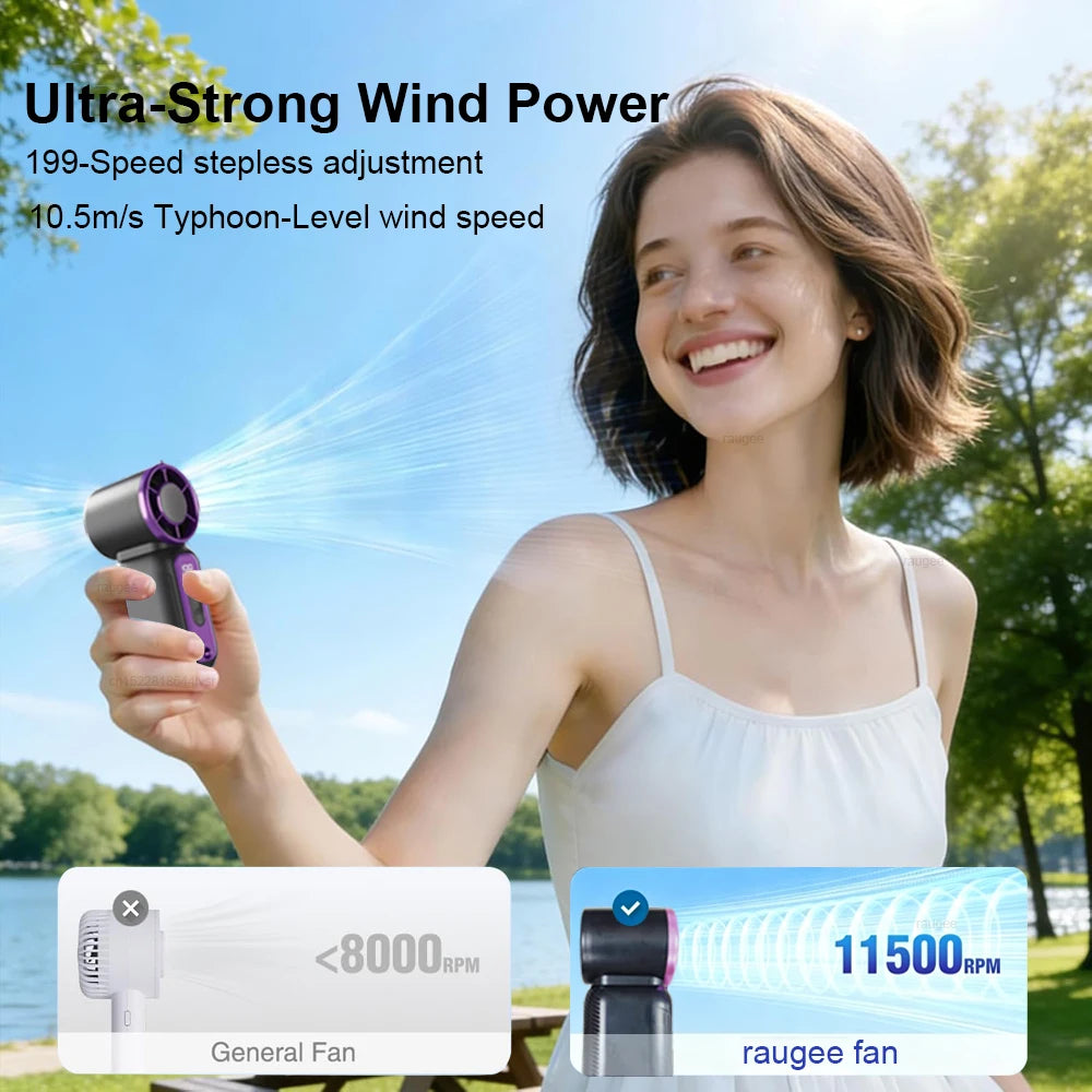 Portable Fan Mini Handheld USB Rechargeable Speed Air Cooler Pocket