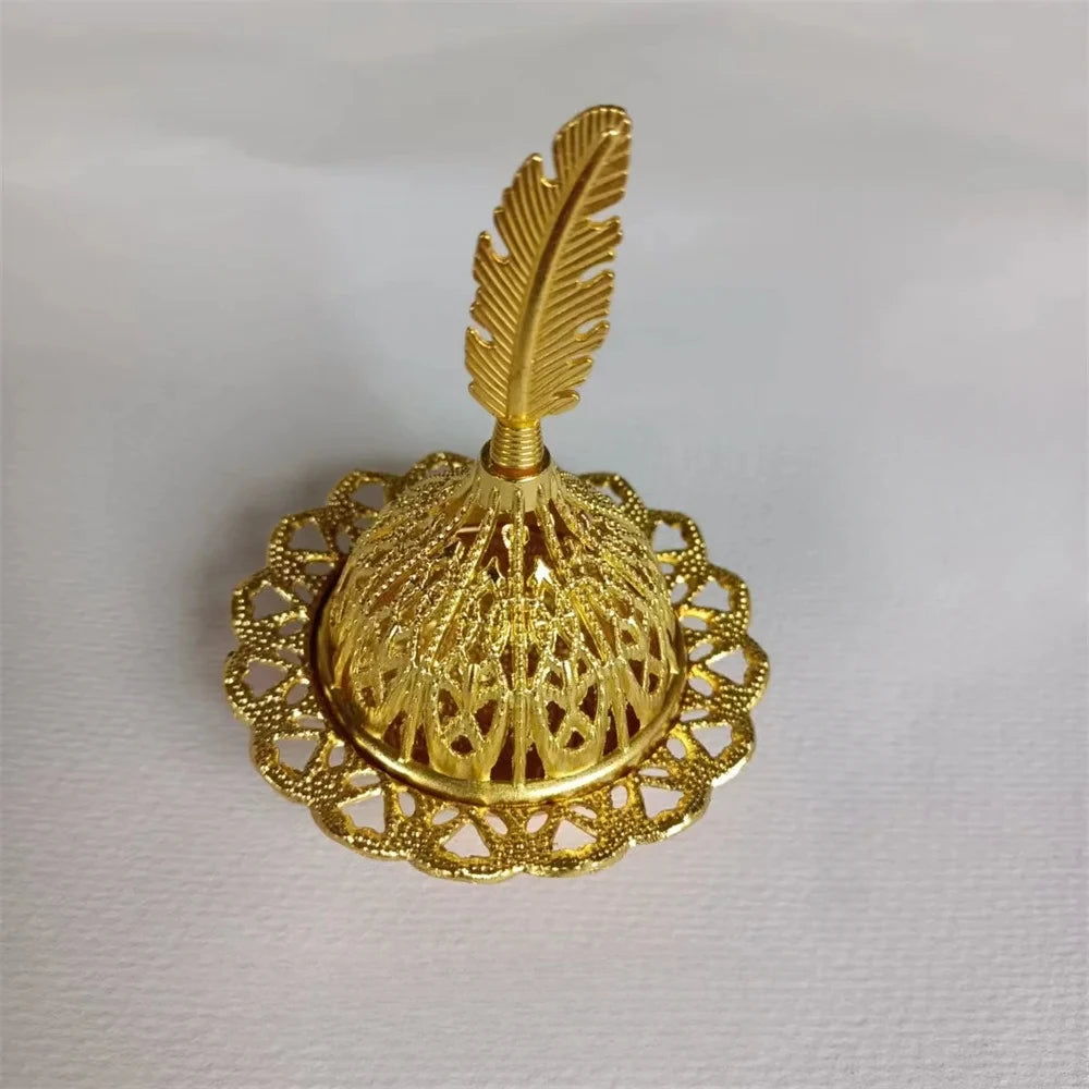 Middle Eastern-style Openwork Metal Incense Burner Arabian Gold
