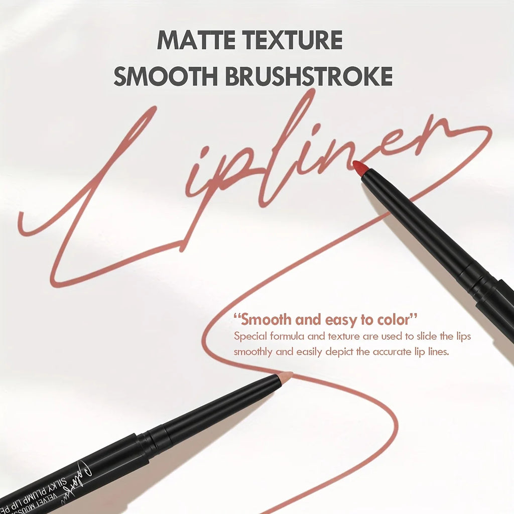 1PC Nude Brown Lip Liner Pencil 12 Color Red Contour Tint Labial Makeup Waterproof Matte Lipstick Pen Lip Contouring Cosmetic Zpaxo