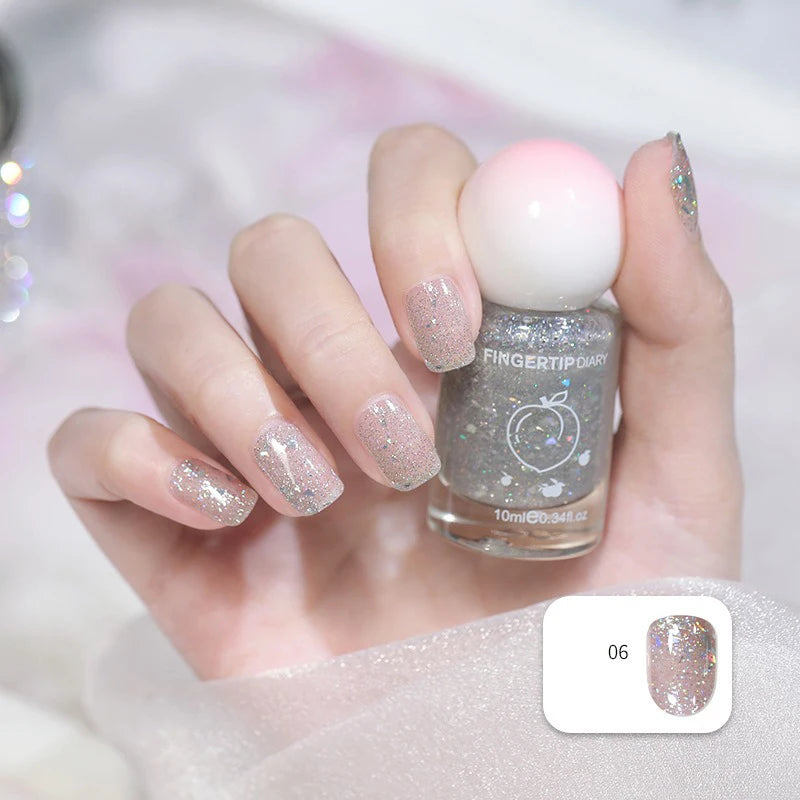 No-bake Nail Polish Polarized Nude Nails Art Tearable Quick Dry