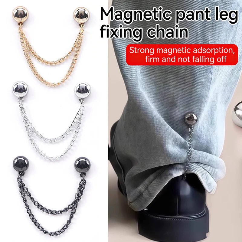 Magnetic Ball Chain Clips – No-Sew Sleeve & Pants Shortener 2pc