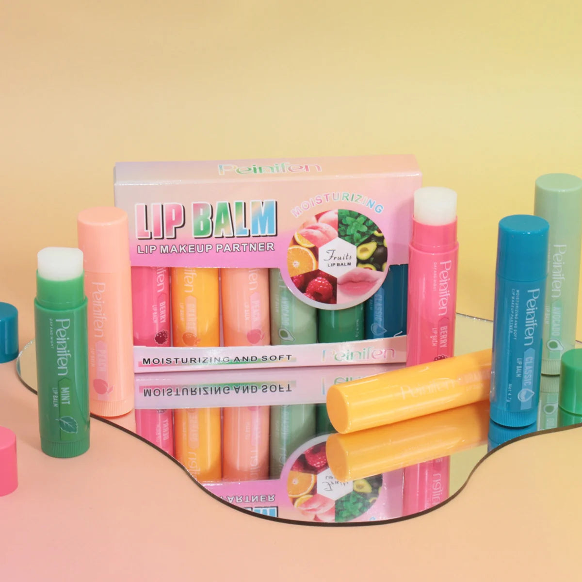 6 Pcs Set Jelly Fruit Scented Lip Balm, Moisturizing Moisturizing and Anti-drying Zpaxo