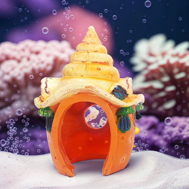 Mushroom Conch House Shelter Aquarium Landscaping Decoration Fish Zpaxo