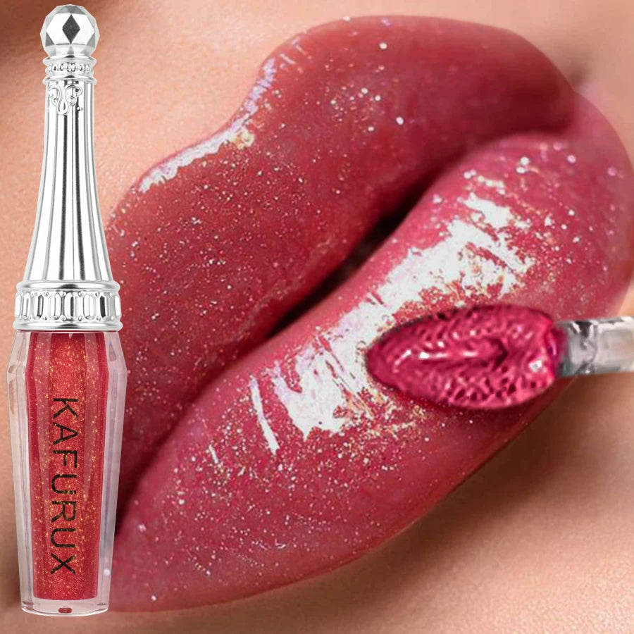 6 Colors Glitter Lip Glaze Long Lasting Gloss Waterproof Liquid
