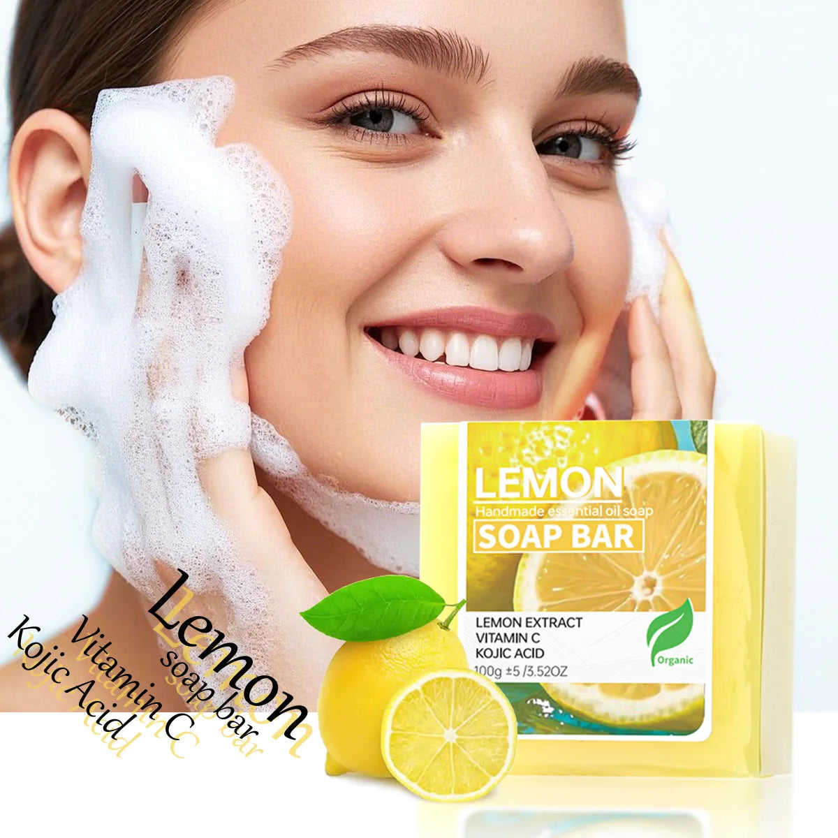 Lemon Vitamin C Brightening Soap with Quercetin – Cleansing Bar Brightening Bar Soap Zpaxo