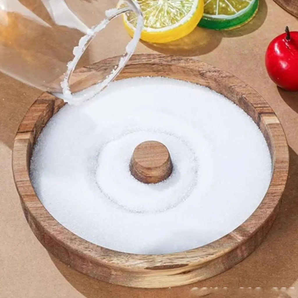Cocktail Rimmer Wood Cocktails Salt Rimmer Seasoning Box for Drink Serving Mixing Display Pitcher Rimming Garnishing Home Zpaxo Default Title
