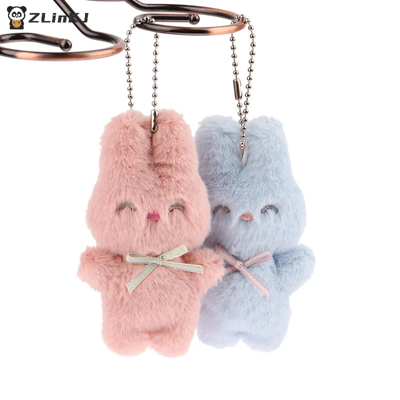 ▶1PCS Cute Rabbit Plush Keychain Cartoon Bunny Pendant Soft Stuffed Doll for Kids Backpack Bag Decorative Toy Zpaxo