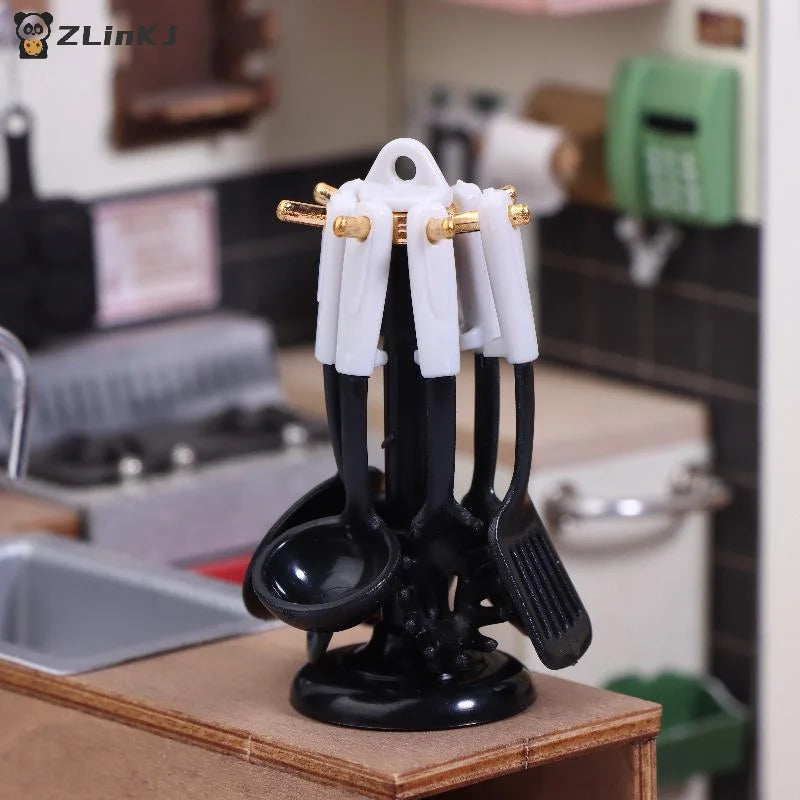 ▶1Set Mini Kitchenware Models For Dollhouses, Mini Spatula Utensils Models, Shooting Scene Props Zpaxo