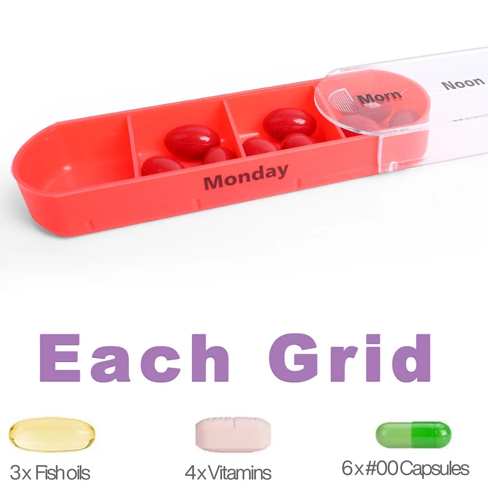 7 Days Pill Medicine Box Weekly Monthly Tablet Holder Storage