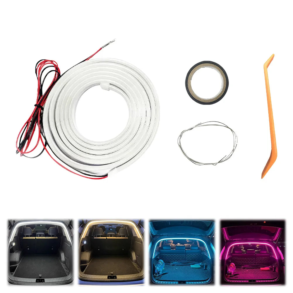 Waterproof Car Trunk Led Light Strip PVC Flexible Ambient No Drilling