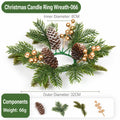 Christmas Candle Ring Wreath – Pine Cone, Holly & Red Berries