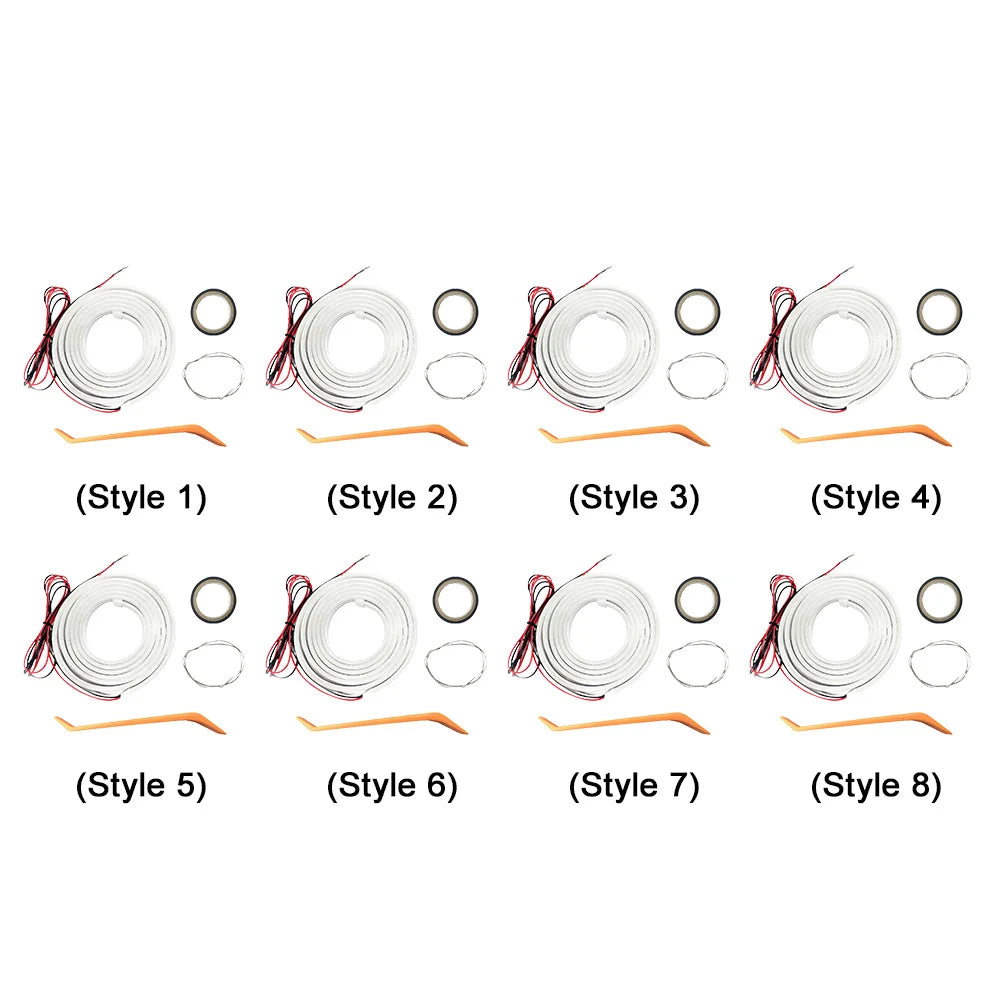 LED Car Trunk Light Strip 2 4M No Drilling Dynamic Flowing Ambient