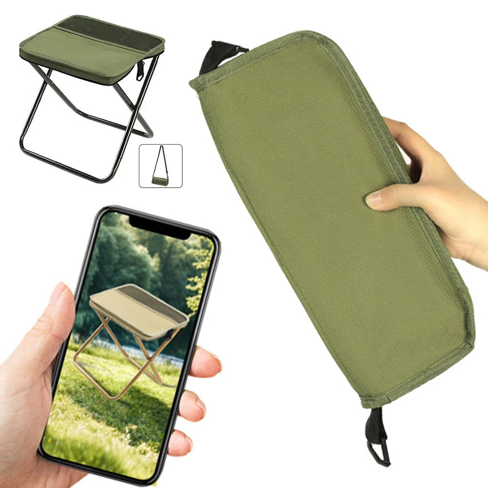Foldable Backpack Stool Portable Folding Stool With Carry Bag Lightweight Mini Easy Carry Outdoor Chair For Travel Picnics Zpaxo