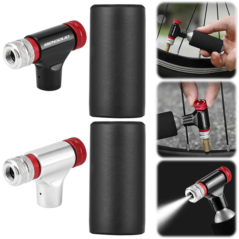 CO2 Bicycle Tire Inflator Pumps Head Sponge Cover Bike Pump Tool Mini