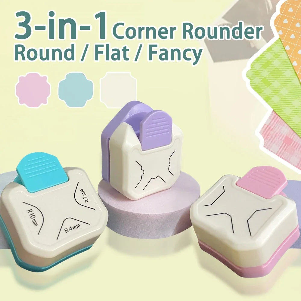 Corner Rounder Mini Corner Trimmer Round Corner DIY Paper Card Photo Planner Cutting Supplies 3 Way Punch Board Photo Cutter Zpaxo