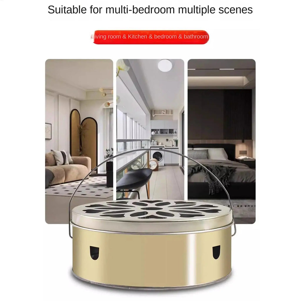 Portable Stainless Steel Mosquito Coil Box Cover Handle Anti-scald